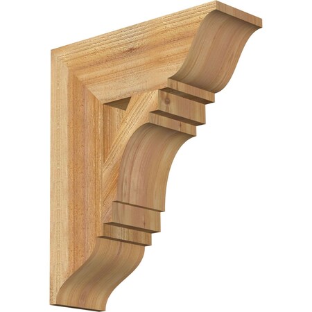 Ekena Millwork Merced Traditional Rough Sawn Bracket, Western Red Cedar, 6"W x 18"D x 22"H BKT06X18X22MRC01RWR